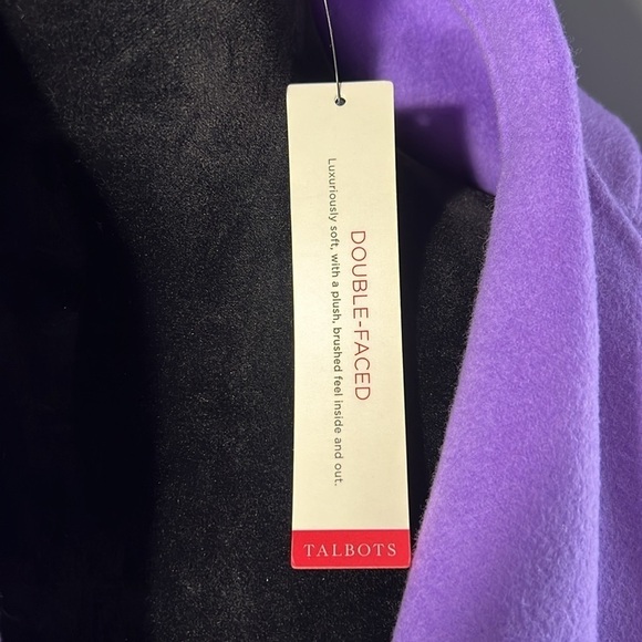 TALBOTS DOUBLE FACE WOOL PURPLE COAT JACKET Petite Large  (S678) NWT - Picture 4 of 7